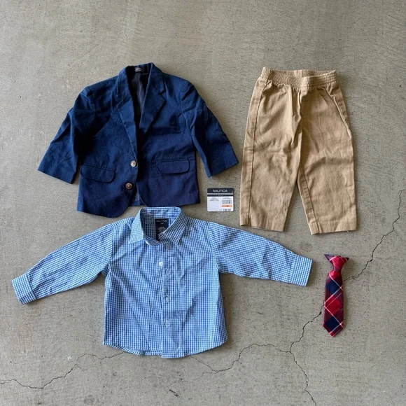 Nautica / Baby Boys 4-Pc. Jacket, Shirt, Pants & Necktie set - Picture 10 of 11